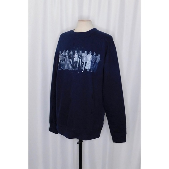 TAYLOR SWIFT Midnights Eras Navy Blue Crewneck Sweatshirt Pullover Concert Music - Picture 4 of 9